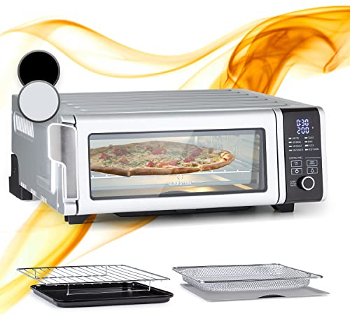 Klarstein Horno Freidora de Aire Caliente de 1700W de Calentamiento Rápido para Cocinas, Freidora Sin Aceite Compacta, Capacidad 10 l., Fácil de Limpiar, Freidoras Compactas, Air Fryer 8 Programas