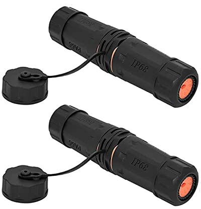 PENGLIN 2PCS Shielded RJ45 CAT6A Waterproof Connector IP68 Cat5/5e/6 8P8C Ethernet LAN Cable Coupler Female to Female Outdoor Network Adapter with Waterproof/Dustproof Cap Cover