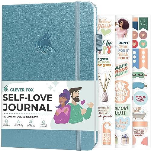 Clever Fox SELBSTLIEBE TAGEBUCH - Geführtes Selbstentdeckungsprotokoll für Selbstpflege, Reflexion & Selbsthilfe, psychische Gesundheit, Dankbarkeit & Achtsamkeit (Aquamarin)