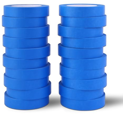 EFOK Blue Painters Tape 1 Inch Bulk - Paint Tape 20 Rolls x 1 Inch x 55 Yards - Painter's Tape Blue Masking Tape for Walls Painting Packing Automotive Home, Total 1100 Yards