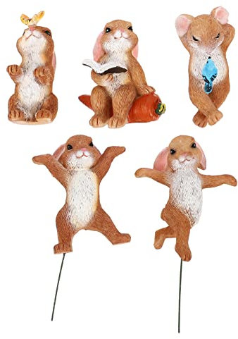 Toddmomy Zubehör 5 Stück Kaninchen Harz Ornament Feen Spielzeugzimmer Partyzubehör