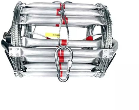 Feuerleiter, Rettungsleiter für Balkon Boot Fenster, Strickleiter Rettungsleiter aus Aluminiumlegierung Kompakt Zusammenklappbar Fluchtleiter Notleiter, Max. 500kg(20m)