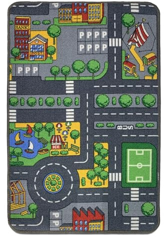TIENDA EURASIA – Alfombra Infantil | 100% Nailon y Plástico ABS sin BPA | para Jugar con Coches | Alfombras Infantiles | Medidas 67 x 100 cm | Antideslizante y Acolchada