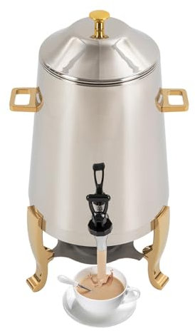 SAYEYBU Elektrischer Kaffeeautomat 13l, Edelstahl-Kaffeeautomat FüR Den Gewerblichen Gebrauch, HeißGeträNkeautomat Mit Deckel, FüR Kaffee, Schokolade, Saft,Gold