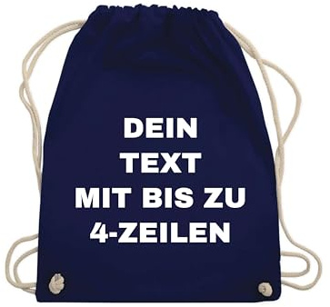 NIMAMA Turnbeutel Baumwollbeutel Bedrucken Lassen - Mit Wunschtext personalisiert - Einkaufstasche als Geschenk für Damen und Herren selbst gestalten