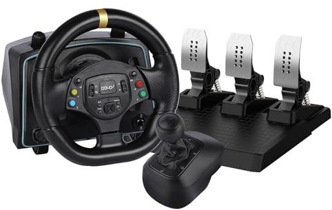 DOYO Xbox Steering Wheel and Pedals and Shifter, 1080° Gaming Steering Wheel with Paddle Shifters, Hall-effect Pedal, Racing Wheel for PC/PS4/Xbox One/PS3/Xbox Series X&S/Switch/Xbox 360/Android