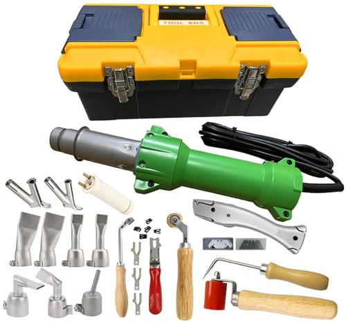 Beyondlife 1600W Les Thermique Pistolet à Air Chaud Torche de Soudage Plastique Soudeur Pistolet Chauffant, éclairage LED, 4 Buses de Soudage Plates, Divers Accessoires de Soudage Ensemble d’outils
