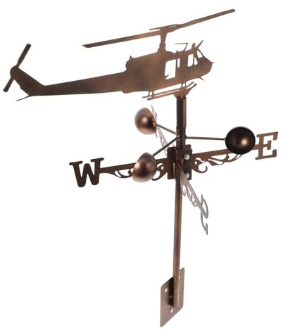 BESPORTBLE Vintage Windrichtungsanzeiger Hubschrauber Für Garten Und Außenbereich Dekorative Wetterfahne Stilvolle Villa Und Gartendekoration Langlebiger Windfahnen-indikator
