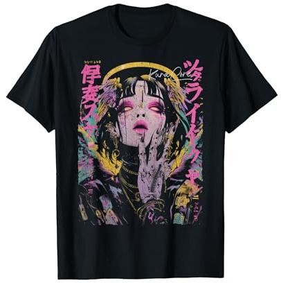 Giappone Streetwear Cyberpunk Angelo Techwear Manga Anime Maglietta