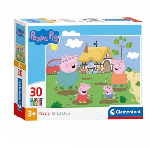 Clementoni Puzzle Peppa Pig 30 Stücke für Kindern 3-6 Jahre, Cartoon, Geschenk für Kinder, Puzzle für Kinder, Made in Italy, 20838
