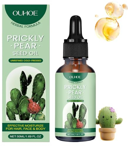 Huile de graines de figue d'Inde BIO, huile essentielle pure de cactus, pour raffermir et hydrater, pour le visage, les cheveux et le corps