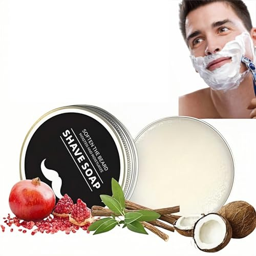 Shaving Cream for Smooth Wet Shave,Sandalwood Shaving Cream,Rich Lather for the Smoothest Shave,Rich Foam & Deep Cleansing,Mens Soap Bar with Coconut Oil,Applicable to Men
