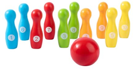 POPETPOP Kleiner Bowling Spielset Farbenfrohes Indoor Sportspielzeug für Kleinkinder Lernspielzeug zur Hand Augen Koordination und Frühkindlichen