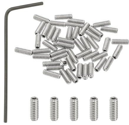 PATIKIL #4-40x5/16 Tornillos De Fijación De Copa Con Hexágono Interno, 50 Pcs Acero Inoxidable 304 Con Llave Hexagonal Para Manijas De Puerta Y Accesorios De Baño