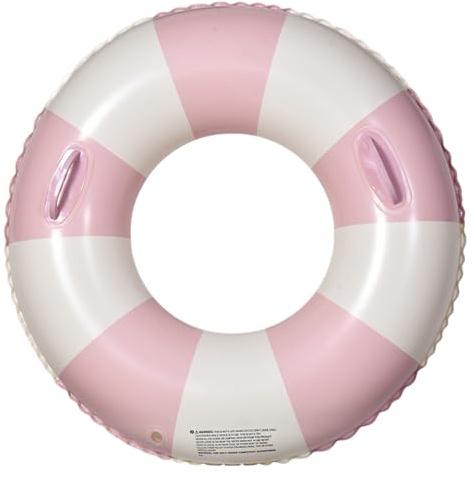 Ring Pool Float, 74 cm stora simringar med handtag PVC poolrör med pump uppblåsbara flytdon vuxna innerrör för sommarfest sjö strand, stil 1