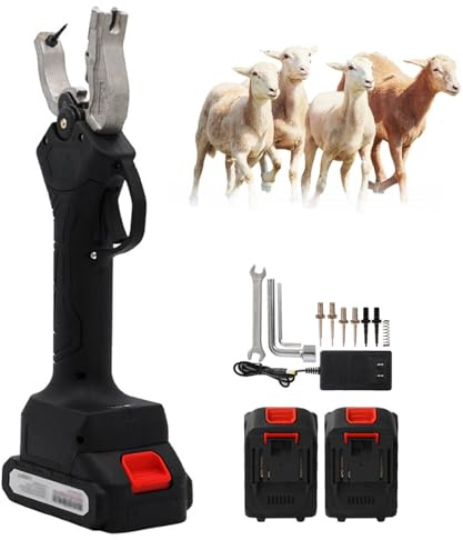 Herramienta InaláMbrica de Etiquetado de Orejas de Ganado,Aplicador EléCtrico de Etiquetas para Orejas,TecnologíA de Rebote AutomáTico,Adecuada para Ganado Como Cerdos,Vacas y Ovejas(Color:negro)