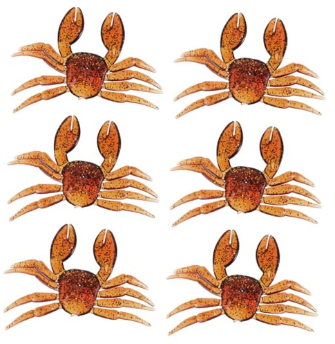SOPOTUTU 6 pièces Leurre de Imitation Crabe PVC Résistant Appâts Artificiels Réalistes pour Eau Douce et Salée Attractifs Multicolores et Portable