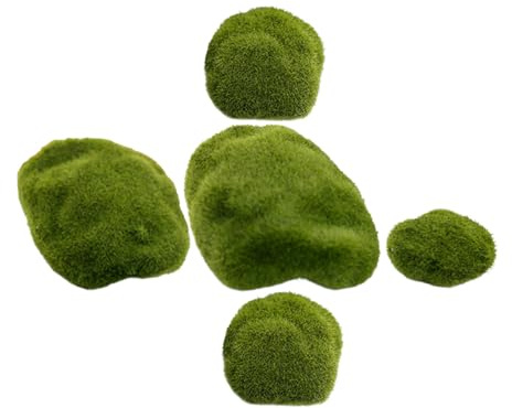 OUNONA 5 Stück Teiliges Künstliche Moossteine Realistisch Geflockt Langlebige Schaummaterialien Dekorativ für Bonsai Aquarium Gartengestaltung Miniatur Feengarten Terrarien DIY