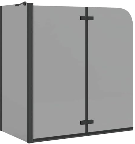 vidaXL Involucro Doccia Nero 120 x 68 x 130 cm Vetro ESG e Alluminio, Doccia in Vetro, Porte Pieghevoli, Moderne, Regolabili in Larghezza, Enclosure Resistente