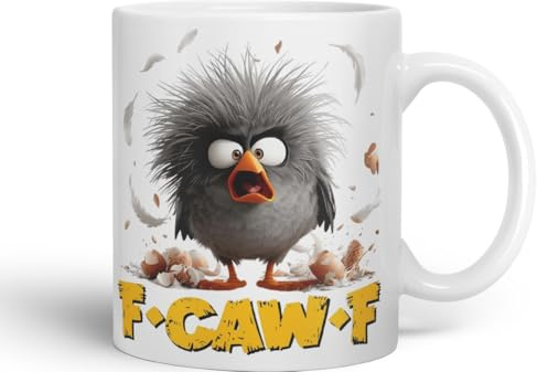 Vixar Some F-Caw-F sarkastisk kyckling färgad keramisk mugg kopp gåva 330 ml rolig sarkastisk (vit)