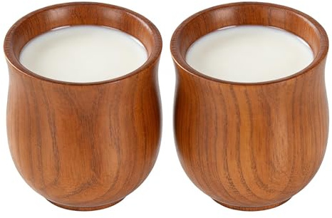 Generico Coppa Di Legno | Da Bevanda In Legno Da 2 Pezzi, Vintage Per La Casa, Per Caffè, Tè, Caffè Espresso, Latte, Vino, Latte, Feste, Cucina, Sala Da Pranzo, Bar, Bancone
