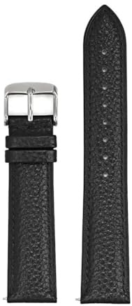yangfangmei Läderrem 12 13 14 15 16 17 18 19 20 21 22 23 24mm Universal Quick Release Kvinnor Män Business Watch Band Armband(Black,23mm)