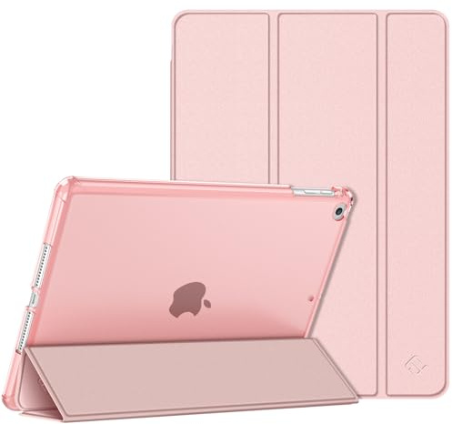 Fintie Hülle für iPad Air 2 (2014 Modell) / iPad Air (2013 Modell) - Ultradünne Superleicht Schutzhülle mit Transparenter Rückseite Abdeckung mit Auto Schlaf/Wach Funktion, Roségold