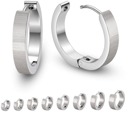 Soul-Cats 1 Paar Creolen aus Edelstahl in silber, matt gebürstet für Damen und Herren