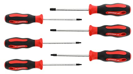 GEDORE red Schraubendreher-Set 6-teilig, Schraubenzieher-Satz TX, 2-Komponenten-Griff, Stahl, Werkzeug, R38402006