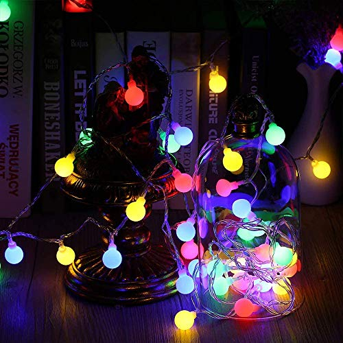 BrizLabs Catena Luminosa Multicolore, 10M 100 LED RGB Luci Stringa Palla Luci LED Esterno Interno Impermeabile 8 Modalità Illuminazione Decorative per Camera Natale Matrimonio Giardino Feste Balcone