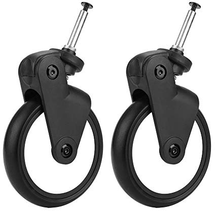 Zerodis Baby Strollers Rubber Wheels Replacement Baby Strollers Front/Back Wheels Accessories for Yoya Vovo Kids Carriage with Tools(1 Pair Front)