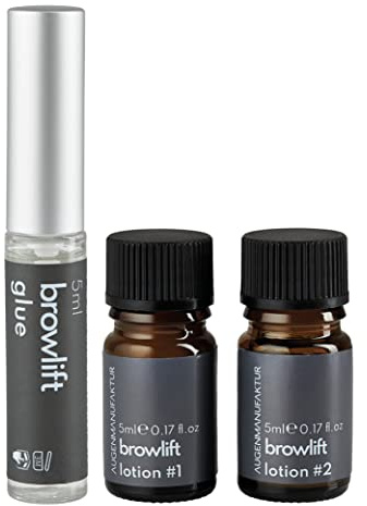 Augenmanufaktur Browlift - Augenbrauenlifting Kleber und Lotionen Augenbrauenformung und voluminöser langlebiger 3D Augenbrauen Effekt - 20 Anwendungen (3-teiliges Set)