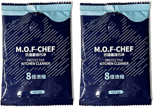 M.O.F-CHEF Protective Kitchen Cleaner,Heavy Duty Degreaser Cleaner,Mof Chef Protective Kitchen Cleaner,Mof Chef Protective Kitchen Cleaner Powder (2pcs)