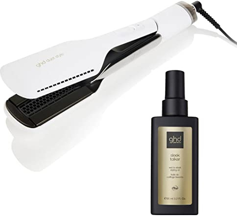 GHD - Duet Style 2-in-1 Glätteisen mit Glätteisen, Styling-Öl, Weiß