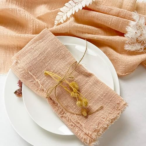 KEBOOT 50 Stück rosa Gaze-Baumwollserviette, wiederverwendbar, Geschirrtuch, Hochzeit, Party, Weihnachten, Tischdekoration, Retro-Glattservietten, 42 x 42 cm