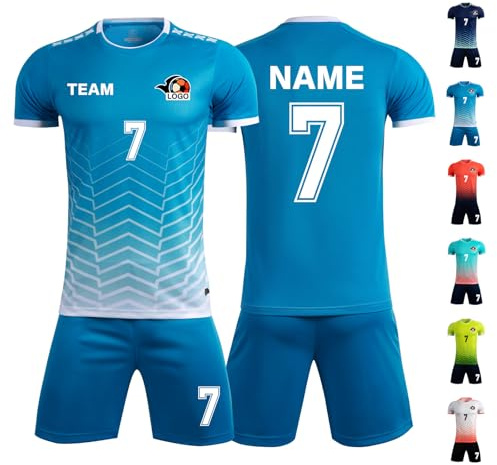 LAIFU Personalisiertes Trikot Kinder Herren Fußballtrikot Fussball Trikot Set Kinder Jungen