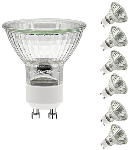 Jaenmsa GU10 35W Glühlampen, Halogen Leuchtmittel GU10 Dimmbar, Warmweiß 2700K, 230V Halogen 35W Glühbirne, Reflektor 50x53mm, Spot Deckenglühbirnen 420LM, 6er Pack