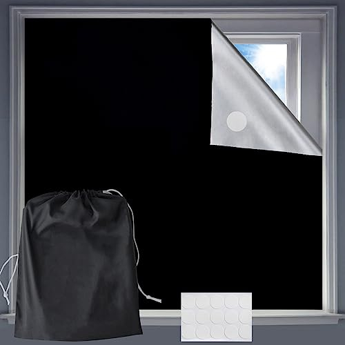 AIBAOBAO Fenster Verdunkelung, Dachfenster Verdunkelung Ohne Bohren, 145X300 cm, Blickdicht, Verdunklungsstoff, Verdunklungsrollo, Fenster Abdunkeln Groß, zur Babyzimmer Beschattung, Sichtschutz