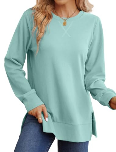 Saloogoe Sweatshirt for Women Long Sleeve Shirts Fashion Winter Clothing Plus Size Fall Fashion Cowboy Chic Outfits Fall Tunics Tops XL