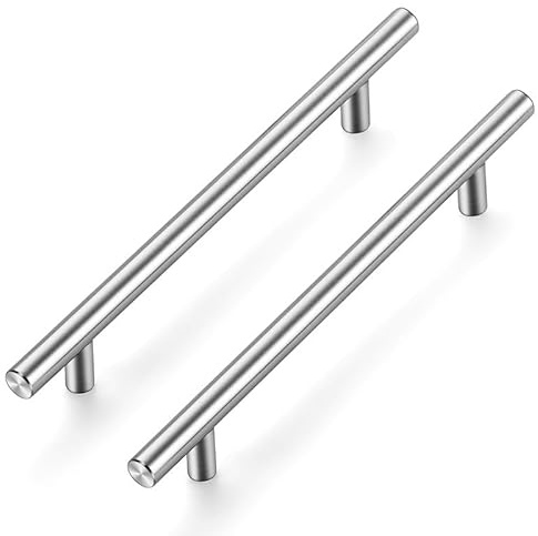 Ravinte 30 Stück Silber Möbelgriffe T Bar Griffe für Küchenschränke 160mm | Rostfreier Edelstahl, Gerader Stangengriff, Für Küchenschränke, Schubladen, Kommoden, Türen, Einfache Möbelaufwertung