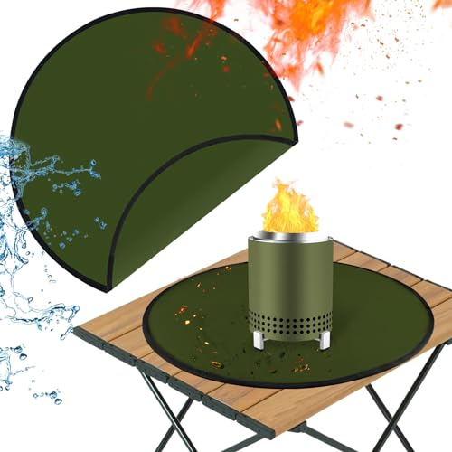 47 cm Feuerschalenmatte kompatibel mit Solo Herd Mesa und Mesa XL Zubehör, feuerfeste Matte kompatibel mit Solo Stove Mesa, 3-lagige Feuerschalenmatten für unter Feuerstelle und Grill zum Schutz des