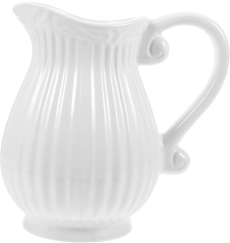 Amosfun Vase Mit Blumenkrügen Gießkanne Dekorative Blumenvase Dekorative Vasen Für Luxuszimmer Rustikale Blumenvase Milchkännchenvase Alte Vase Französisch Keramik Weiß Blumenarrangement