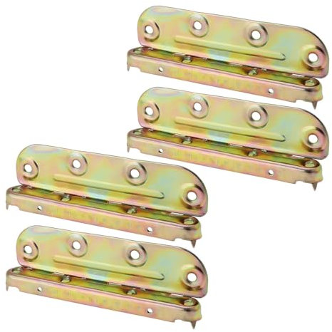 LT Easiyl Sets of 4 Bed Fittings Connectors Brackets Joiners Replacement Hook for Connecting Wood Bed Frame Headboards 130mm Color Plated Zinc