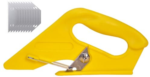 PANSHIYON Coupe-moquette professionnel robuste avec 10 lames SK5 supplémentaires pour tapis, cuir, papier peint, carton