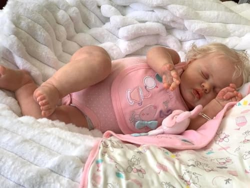 Zero Pam Reborn Kleinkind-Puppe, lebensechte Babypuppe, 61 cm, realistische Reborn-Babypuppen, die echt schlafendes Baby aussehen, echtes Silikon, Neugeborene mit molligem Gesicht, gewichtete