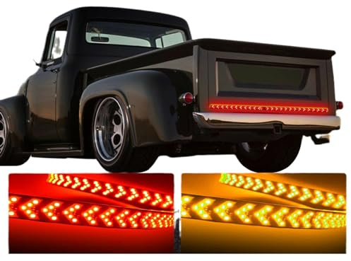 Barra luminosa per portellone posteriore per camion, striscia di luci freno a LED Indicatori di direzione Luci stroboscopiche Luce di retromarcia 12-24V 12W Kit luce posteriore (1,2 m)