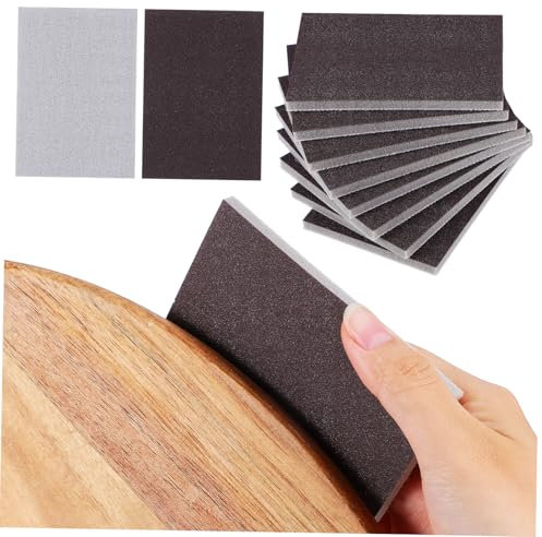 BUGUUYO Blocchi Abrasivi in Spugna Per Levigatura Manuale, Tamponi Abrasivi Spugna Per Legno e Metallo, Set 20 Pezzi 70x100x5mm Grana 500-600, Per Rifiniture Artigianali e Superfici Curve