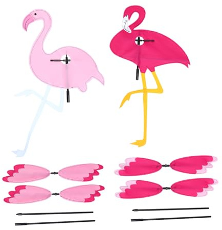 COOPHYA 2Stücke Flamingo Windmühle Junge Mädchen Spielzeug für Garten Lustige und Bunte Windräder für Outdoor Spaß und Kreative Spielmöglichkeiten