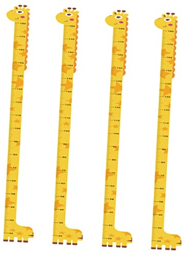 Wachstumstabelle für Kinderzimmer Halloween Feier, Gelb 4 Stück | Pvc Abnehmbar, Cartoondesign und Höhenmessung, Schlafzimmer für Kinder und Kinder