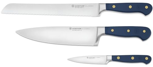 Wüsthof Classic Set de couteaux avec 3 couteaux de cuisine, Wild Blueberry (Bleu)